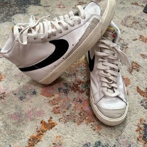 Nike White and Black High-Top Blazers